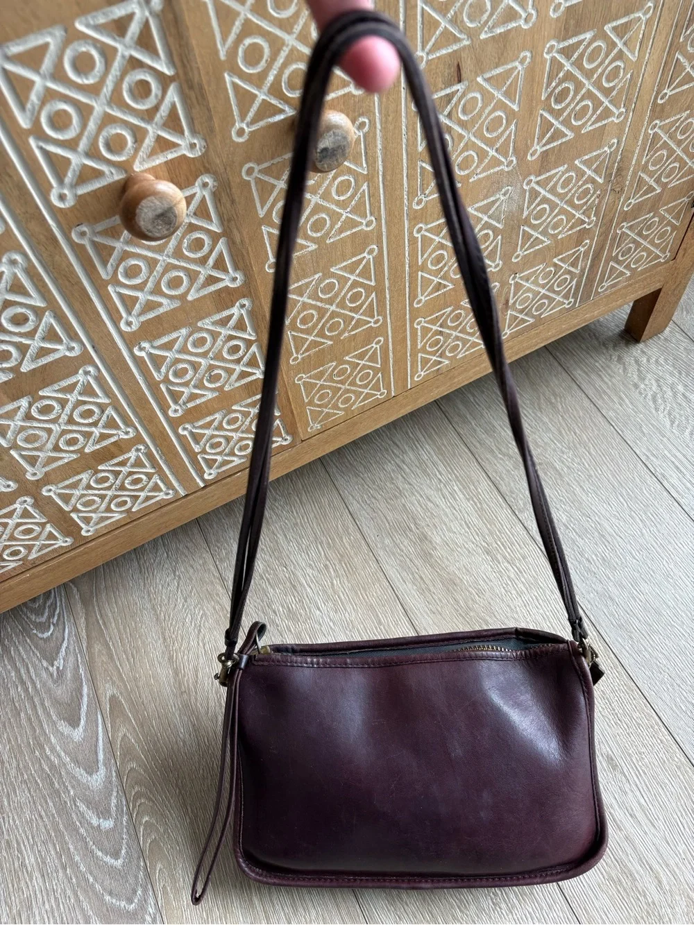 Vintage Coach Rare NYC Burgundy Zippered Clutch